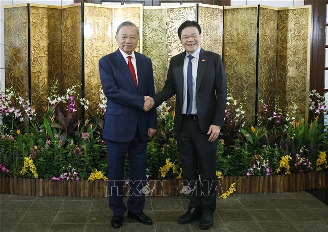 Tô Lâm s’entretient avec le Premier ministre singapourien Lawrence Wong